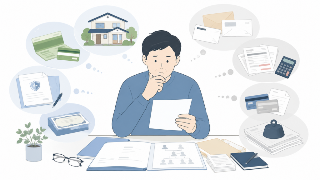疎遠だった親の相続で、預貯金や不動産、保険、借金などの相続財産を調べる相続人