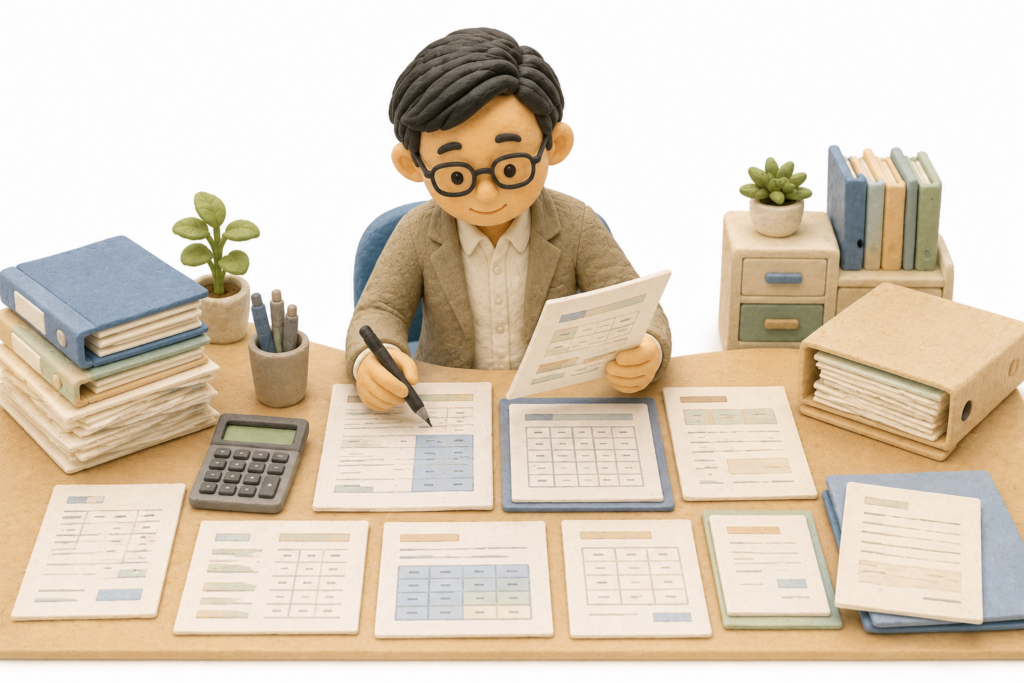 建設業許可の決算変更届に必要な工事経歴書や財務諸表などを確認・作成する行政書士