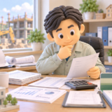 建設業許可の財産的基礎を決算書や通帳で確認する建設会社経営者