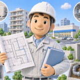 管工事業の建設業許可をイメージした設備工事業者のイラスト