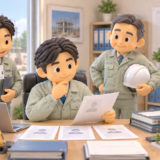 建設業許可の営業所技術者になるための複数のルートを表現した、やわらかい3Dクレイスタイルのミニチュアイラスト。中央に建設会社の社員が立ち、その人物へ向かって3つの道が伸びている構図。1つ目の道には資格証や合格証をイメージしたカード、2つ目の道には学校の建物と卒業帽、3つ目の道には建設現場、工具、ヘルメットを配置し、資格・学歴・実務経験という異なるルートを視覚的に表現する。複雑な制度図ではなく、一目で「複数の方法がある」と分かるシンプルな構図。淡いベージュ、アイボリー、ブルー、グレー。明るく清潔で専門的だが親しみやすい。3Dクレイ、丸みのある日本人キャラクター、ミニチュア風。横長。画像内に文字・数字・ロゴは入れない。